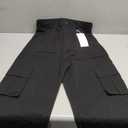 AVAMO Cargo Pants for Women with Pockets High Waist Lightweight Stretchy Hiking Casual Streetwear Baggy Wide Leg Pants (Medium, Black)