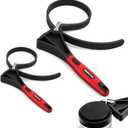 2-Piece Rubber Strap Adjustable Wrench Set Diameter 4" and 6", Oil Filter Pipe Jar Opener Strong Grip Plumbers Universal Spanner for Drain Sewer Cap Sink Pliers Nut Shower Head Valve Removal