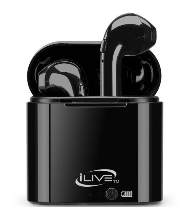 ILIVE Truly Wire Free Earbuds Bluetooth Charging Case Black