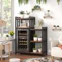 YCHF 6-Tier Kitchen Bakers Rack, Utility Storage Shelf, Mini Fridge & Microwave Oven Stand Table, Coffee Bar, Adjustable Shelves Freestadning for Kitchen Home Office (Rust Brown)