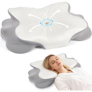 Cervical Neck Pillow for Pain Relief, Bed Pillows for Sleeping, Ergonomic Cooling Pillow, Orthopedic Contour Pillow for Side Back Stomach Sleepers,Neck Support Memory Foam Pillows with Pillow Covers