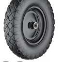 Wheelbarrow Tires 4.80/4.00-8 Flat Free, 16 inch Solid Tire and Wheel
