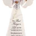 Pavilion Gift Company - The Best Things in Life - 8" Ebony African American Angel Figurine Religious God Jesus Christ Gift Home Decor Present