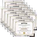 Hoikwo 8.5 by 11 Picture Frames, 12 Packs 8.5x11 Silver Glass Certificate Frames for 8.5 x 11 Document Diploma Award, Only for Tabletop Display Vertically or Horizontally