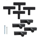 8PCS 2 Inch Black Square Bar Cabinet Knobs, T-Shape Bar Square Knobs, Single Hole Cabinet Knobs, Modern Dresser Drawer Handle Pulls for Closet Cupboard Wardrobe