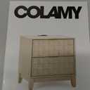 COLAMY Nightstand with Charging Station, 22" Modern Bed Side Table with 2 Storage Drawers and Chessboard Relieffor Bedroom, Dorm and Small Spaces - Oak