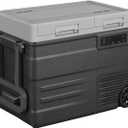 UD65 12V Car Refrigerator,Dual Zone Car Fridge with Wheels,60QT(56.7L) Electric Cooler Portable Freezer,12 Volt Refrigerator -4~68,12/24V DC 100-240V AC for Camping, Travel, Truck, RV