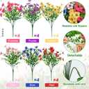 Ouddy Decor 24 Bundles Artificial Flowers for Outdoors Fake Silk Flowers UV Resistant Faux Plastic Plants for Spring Summer Garden Porch Window Box Table Vase Home Indoor Outdoor Decoration, Mixed