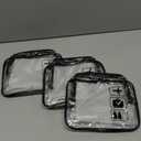 Lermende 2pcs Clear Toiletry Bag TSA Approved Travel Bag,Carry On for Travel,Airport Airline Accessories Compliant Bag,Quart Sized Makeup Cosmetic bag Women Men (Black, 3 Pack)