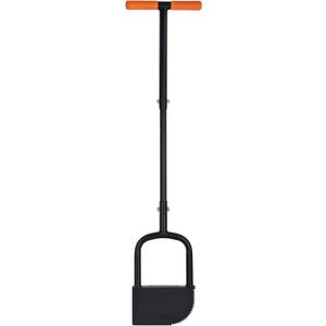 Height Adjustable Garden Edger Tool, Saw-Tooth with Very Sharp Blade Manual Hand Steel Half Moon Lawn Edger