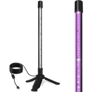 1 Pack LED Black Lights, Upgraded Triangular Bracket Vertical Standing Table Black light Fixture 10W, 1FT Desktop Led Black Light with Stand, Perfect for Party