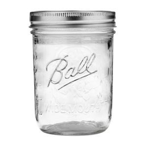Ball 16oz 8pk Glass Wide Mouth Mason Jar with Lid and Band