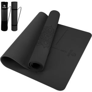 Yoga Mat Non Slip TPE Extra Wide Yoga Mat with Alignment Mark, 72"L x 32"W x 0.32"/0.24"Th (183cm x 80cm x 8mm/6mm), Anti-Tear Exercise Mat with Carrying Strap and Bag, Workout Mats for Yoga, Pilates