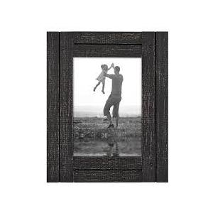 Picture Frame with Polished, Crystal Clear Glass - Hampton Collection - Distressed Wood Picture Frames for Tabletop and Wall Display - Charcoal Black, Frame Size 10x8.5"