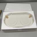 Raised Cat Food and Water Bowl Set - Elevated Ceramic Dishes With Non-Slip Stand and Splash Guard for Small Dogs - 2 x 480 ML (16.2 OZ) (White)