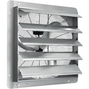 20 Inch Wall Mounted Shutter Exhaust Fan, 3500 CFM, 1500 RPM High Speed Low Noise , Aluminum Automatic Shutter Attic Fan for Attic, Garage, Louvered Vent, Shops, Greenhouse Ventilation and Cooling