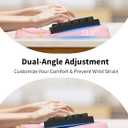 3-in-1 Ergonomic Keyboard Stand with Wrist Rest & Mouse Pad Set, Comfy Keyboard Riser Holder Soft Mousepad with Massage Design, Memory Foam and Non-Slip PU Base for Pain Relief, Pink Marble