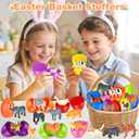 SpringFlower 24 Pack Filled Easter Eggs,Kids Easter Eggs Filled with Animal Toys,Easter Egg Hunt Basket Stuffers,Party Favors,Classroom Easter Gift for Girls Boys, Easter Basket Essentials