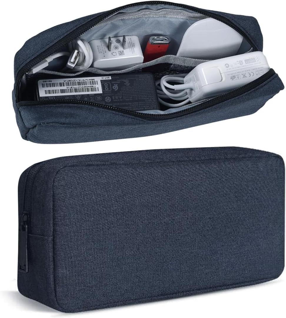 CAAORDKSO Electronic Organizer Travel Cable Accessories Bag, Electronic Organizer Case, Electronic Accessories Organizer Bag for Cable, Cord, Charger, Phone, Power Bank, Earphone (Big-Navy Blue)
