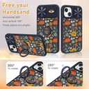 for iPhone 14 Case with Slide Camera Cover, Mushroon Cases for iPhone 14 with Ring Holder, Mushroon Eyes Stylish Aesthetic Designer Slim Protective Cover for 14