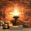 Rustic Lamp,Retro Bedside Lamps for Farmhouse,Bedroom,Lamps for Nightstand,Industiral Table Lamp with Glass lampshade,Bulb Included (Transparent Glass)
