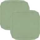 Oslimea Outdoor Cushion Covers Replacement 18x18x2 Waterproof Patio Furniture Cushion Seat Cover 2 Pack Removable Chair Pads Cover for Deep Seat Back Cushion, Sage Green