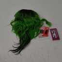 7JHH WIGS Wavy Green Black Ombre Wigs 20in Shoulder Length Wig with Bangs Hair Tail Dye Black Fashion Cos Wig for Women Halloween Party Used High Temperature Heat Resistant Fiber Natural Hairline Wig