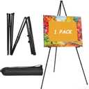 Portable Easel Stand for Painting Canvas, 63" Metal Tripod Artist Painting Easel for Display Wedding Office Home Signs (Black, 1 Pack)