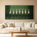 Large Wooden Framed Japanese Cranes Flock Wall Art,Vintage Bird Landscape Canvas Print,Modern Minimalist Picture Poster,Rustic Nature Animal Painting Artwork for Bedroom Living Room Office, 48"L x 24"W