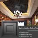 STICKGOO Black Drop Ceiling Tile 2ft x 2ft, Ceiling Panel High-Grade PVC Coverings 24 x 24in - 12 Pack Cover 48 Sq. Ft