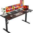 Agilestic Electric Standing Desk, Large 63 x 24 Inches Height Adjustable Desk, Sit Stand up Desk for Work Office Home, Splice Board, Black