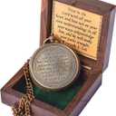 Trust in The Lord With All Your Heart - Proverbs 3:5-6 Quote Engraved Compass With Wooden Box, Greeting Card, Gift Compass, Graduation Day Gifts 2024 for Women Men Boys Girls