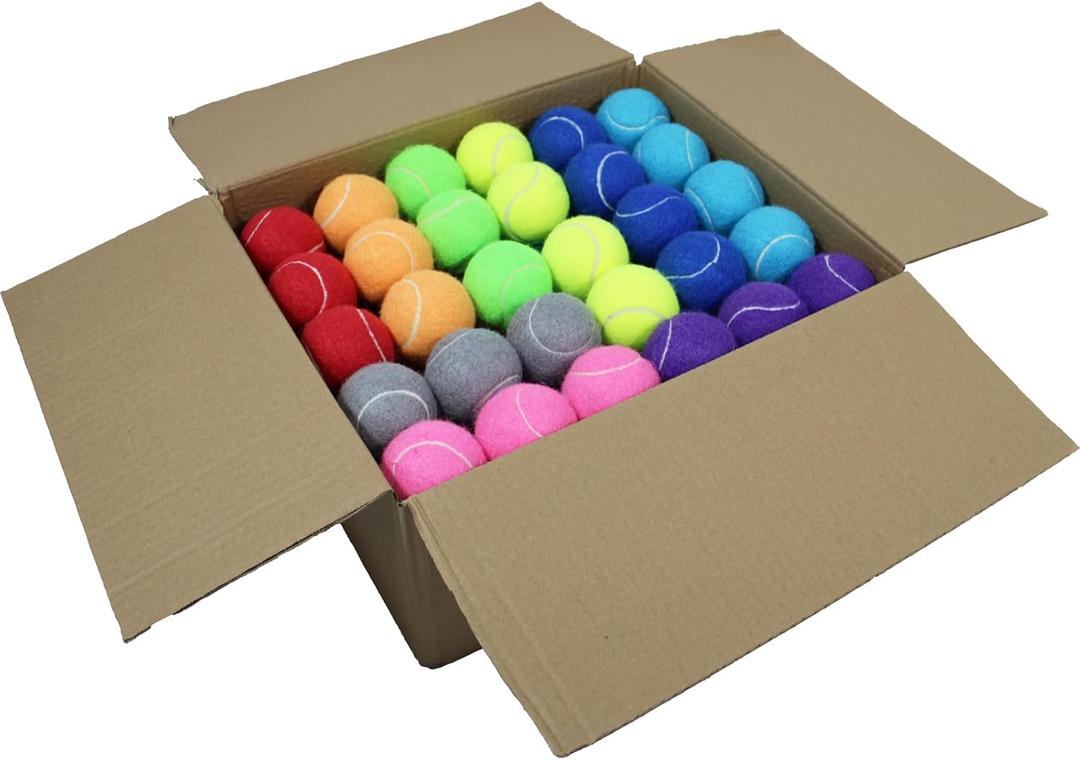 SHYUJAJIE Tennis Balls, 90 Pack Training Tennis Balls Bulk, High Elasticity Practice Tennis for Beginner, Exercise Playing Balls for Pet Dog, 2.58inch