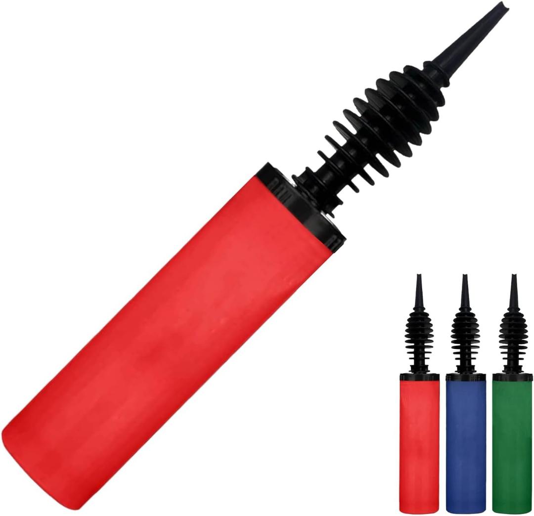 Balloon Pump, Inflator for Balloons, Toy Blower, Foil and Confetti Professional Pumper, Dual Action Hand Air Pump for Balloons. (Red)