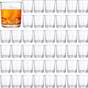Gerrii 48 Pcs Clear Plastic Tumblers Drinking Cups Reusable Unbreakable Juice Acrylic Glasses Dishwasher Safe Plastic Glasses for Adults Picnic Party Kitchen (8 oz)