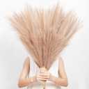 9 Pcs 45" Tall Pampas Grass Brown Decor, Long Stem Artificial Flower Floor Vase Large Faux Floral Pompas Fake Plants Dried Bouquet Arrangement Vase Filler for Boho Home Wedding Decoration