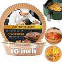 Large Air Fryer Disposable Paper Liner Round, 10 Inch Parchment Liners Non-Stick Fryer Paper Pads Baking Paper Food Grade for 7qt Power XL Air Fryer, Baking Roasting Microwave