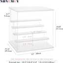 NONEMEY Clear Acrylic Display Case with Light ,3/4/5/6 Tier Multiple Color Lights via Remote Control Dustproof Display Box for Collectibles Figures Mini Toys (5Tier 12.4*12.2*12inch )