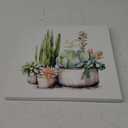 Bathroom Cactus Picture Wall Art Floral Flower Painting Print on Canvas for Home Decor 12''x12''
