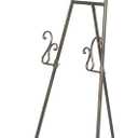 Deco 79 Metal Scroll Display Easel Adjustable 2 Tier Floor Standing Easel with Chain Support, Display Stand 16" x 23" x 55", Bronze