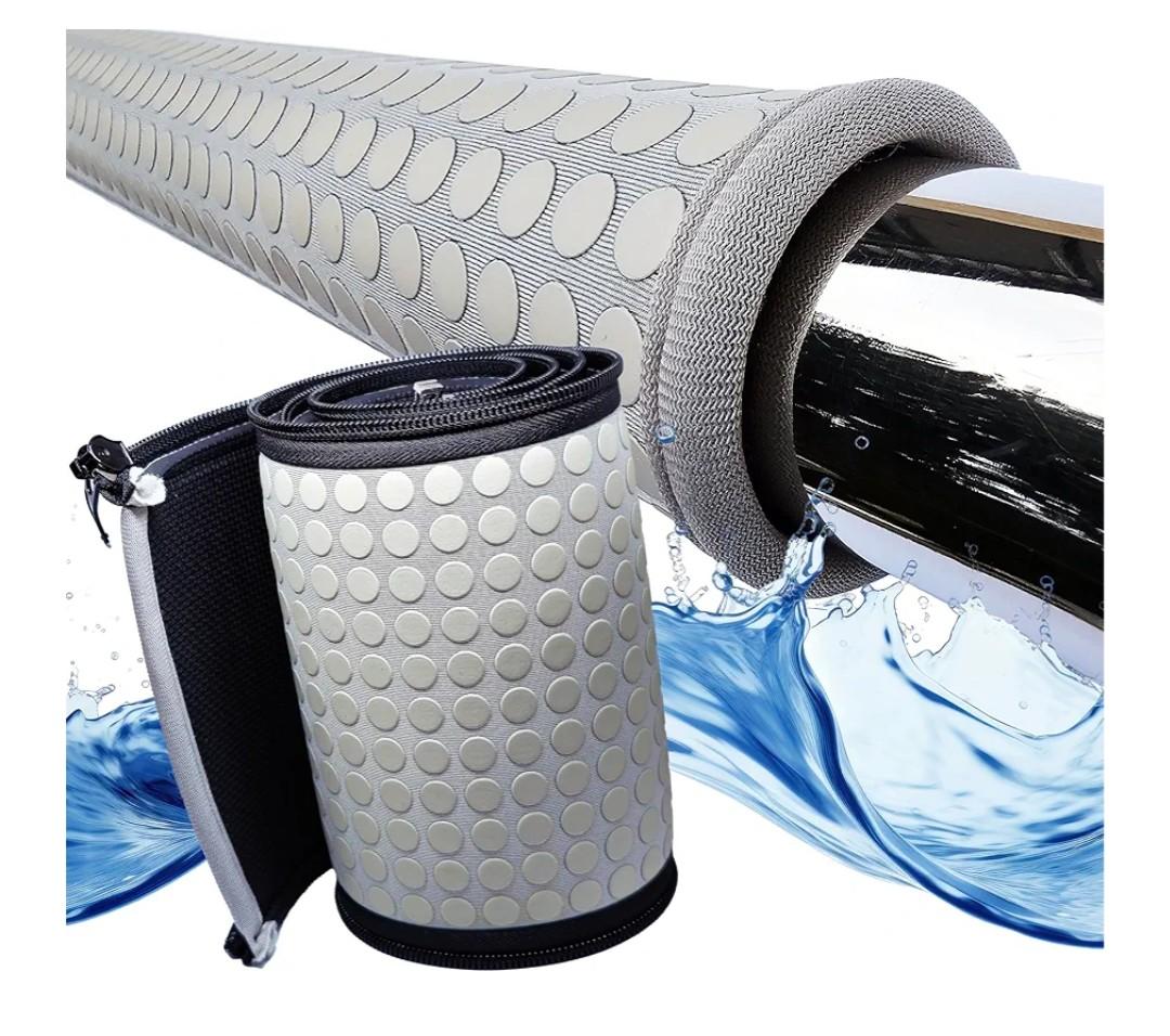 Pool Handle Rail Cover - 4 Feet Pool Handrail Covers with Zippers - Slip-Resistant Neoprene Sleeve for Inground Pool Ladders and Stairs, Gray