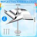 4 Pcs Reflective Bird Scare Device Bird Deterrents for Outside Wind Powered Stainless Steel Spinning Pinwheel Reflectors Repellent Devices for Outdoors Garden Roof Pigeon Woodpeckers Sparrows