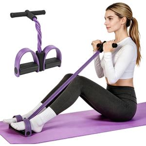 6-Tubes Tension Rope, Multifunction Elastic Yoga Pedal Puller Resistance Band, Natural Latex Tension Rope Fitness Equipment, for Abdomen, Waist, Arm, Leg Stretching Slimming Training