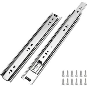 LONTAN 1 Pair Full Extension Ball Bearing Drawer Slides 12 14 16 18 20 22 24 Inch Heavy Duty Side Mount File Cabinet Rails Dresser Runner Kitchen Cabinet Drawer Glides 100 LB Capacity (24 inch,Silve)