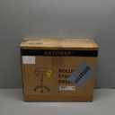 KKTONER PU Leather Round Rolling Stool with Back Rest Height Adjustable Swivel Drafting Work SPA Task Chair with Wheels (Blue)