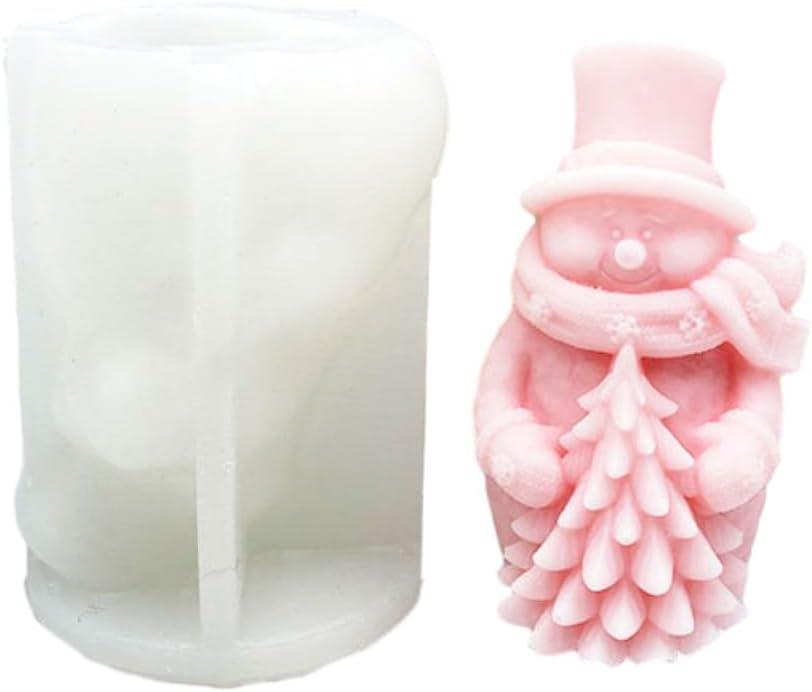 Christmas Snowman Candle Mold Wizard Silicone Mold for Soap Soy Wax Epoxy Resin DIY Handcraft Party Dinner Ornaments Decoration (Christmas Tree)