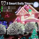 KNONEW Christmas Net Lights 420 LEDs 13ft x 6.6ft Outdoor Mesh Lights Connectable Waterproof 8 Modes & Timer Plug-in Net Fairy Lights for Bushes Garden Party Wedding Holiday,Cool White