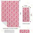 Pink Merry Christmas Tree Kitchen Towels, Coquette Christmas Tree Hand Towels for Bathroom, Preppy Pink Xmas Striped Holiday Dish Tea Towel for Kitchen Decor, 16x24 Inch Set of 2 (Color 17)