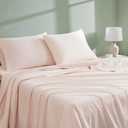 Linen Closet 4 Pcs 100% Organic Cotton Queen Sheet Set, Pale Pink, 300 Thread Count, Percale Weave, Up To 18" Deep Pocket Fitted Sheet, Cooling & Breathable Bed Sheets Set, Juego De Sbanas Queen