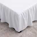 TSUTOMI White Bed Skirt Twin Size Ruffled Bed Skirt with Split Corners, Twin Bed Skirt 16 Inch Drop, Twin Size Bed Skirt White for Ruffled Bed Skirt with Split Corners, Bed Skirt Twin Size